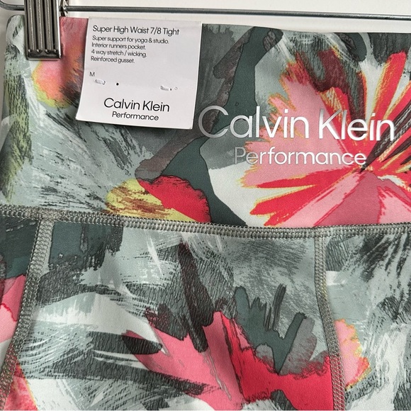 Calvin Klein Performance Floral Print Leggings - Picture 9 of 12